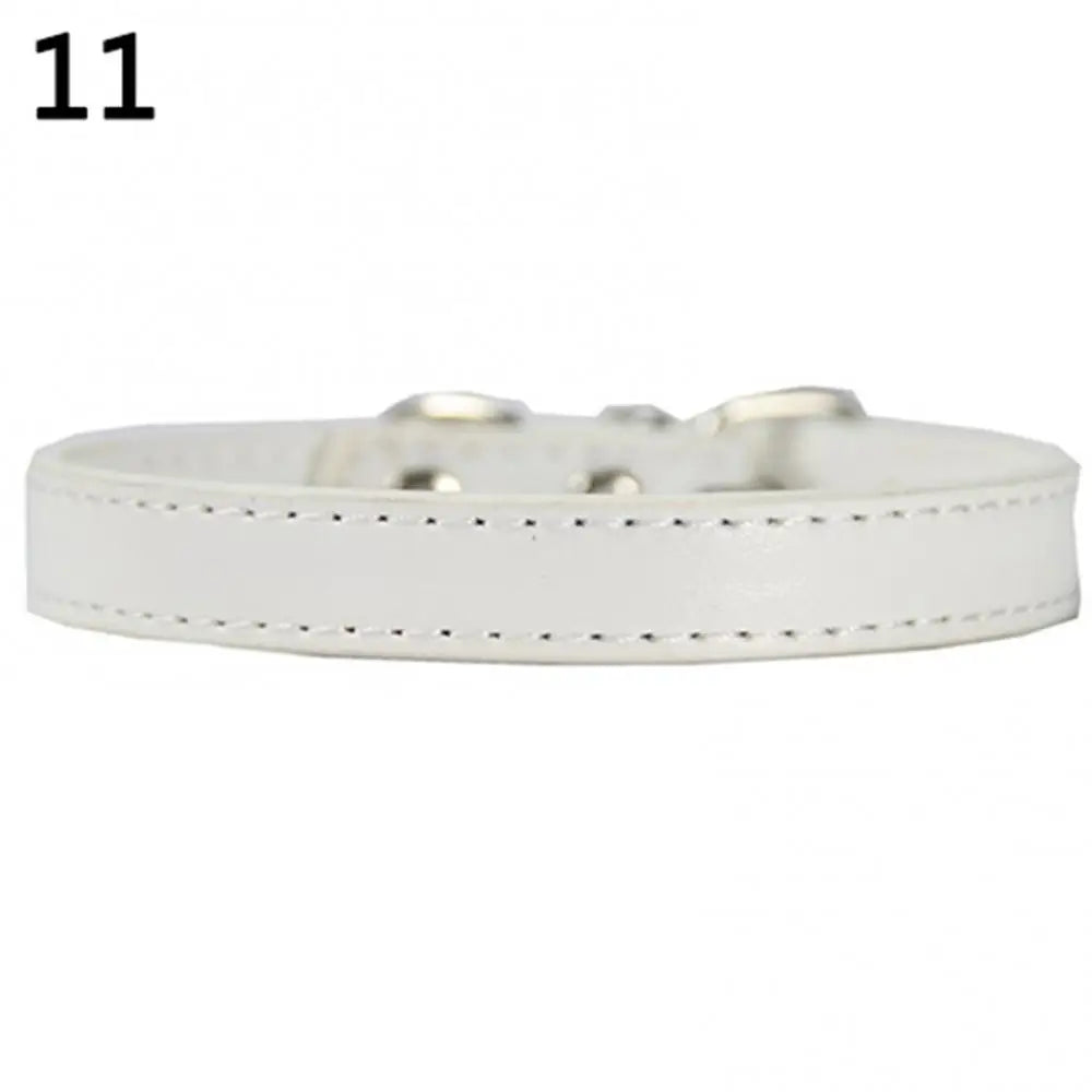 Small Dog and Cat Collar Leather Metal Buckle Dog Collar Adjustable Necklace Cat Puppy Kitten Collar Dogs Harnesses Leads Collar