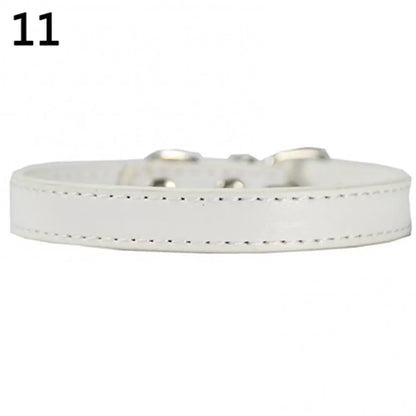 Small Dog and Cat Collar Leather Metal Buckle Dog Collar Adjustable Necklace Cat Puppy Kitten Collar Dogs Harnesses Leads Collar