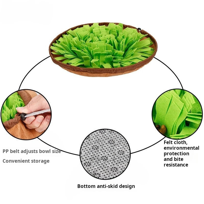 Dual-Purpose Pet Sniffing Bowl and Puzzle Mat for Dog Food Training