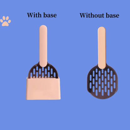 Professional Cat Litter Scoop with Base - Self-Cleaning Kitten Toilet Cleaning Tool