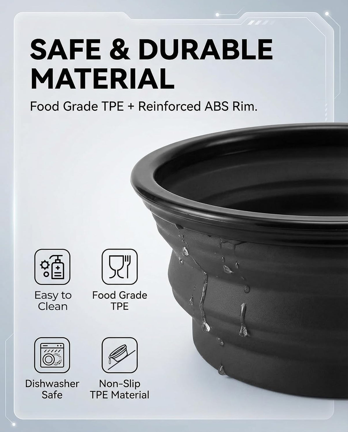 Set of 2 Durable Collapsible Dog Water Bowls for Travel