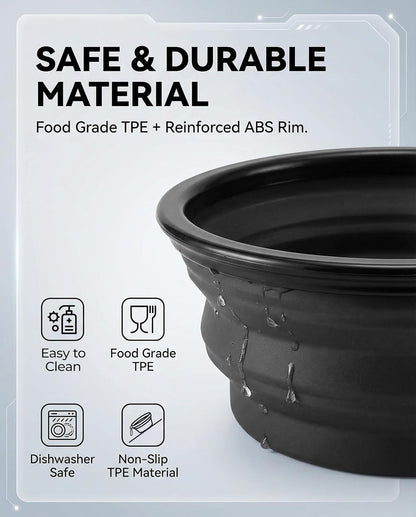 Set of 2 Durable Collapsible Dog Water Bowls for Travel
