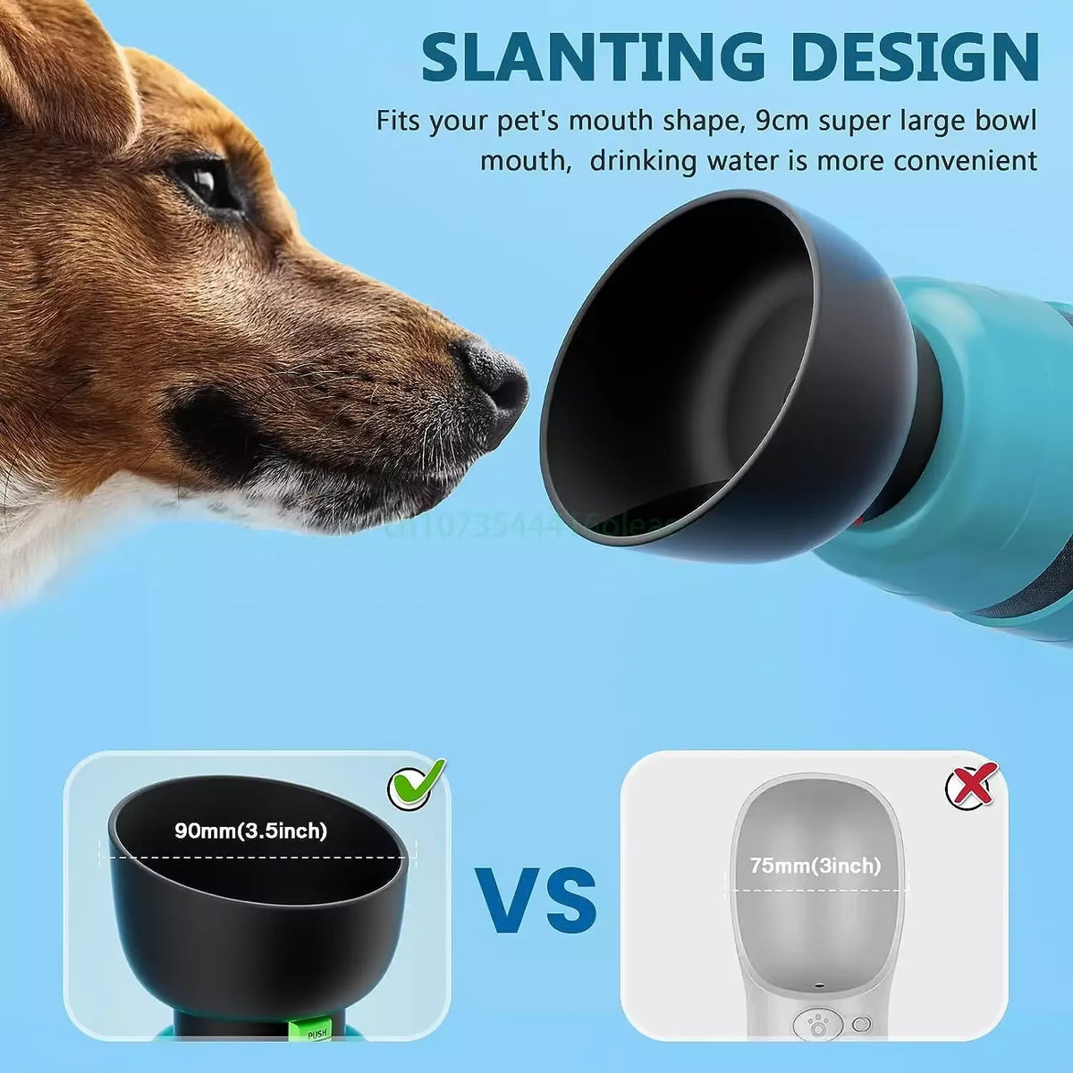 Enhanced Portable Dog Water Bottle with 650ml Capacity - Ideal for Outdoor Adventures and Travel Bowls