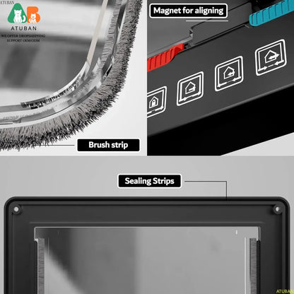 Premium Large Cat Door for Interior and Exterior Use - 4-Mode Locking Mechanism, Ideal for Windows and Walls, Strong and Durable