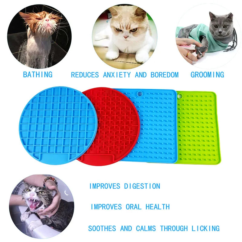 Silicone Slow Feed Mat for Dogs and Cats - Lick Pad Anxiety Relief Feeding Solution