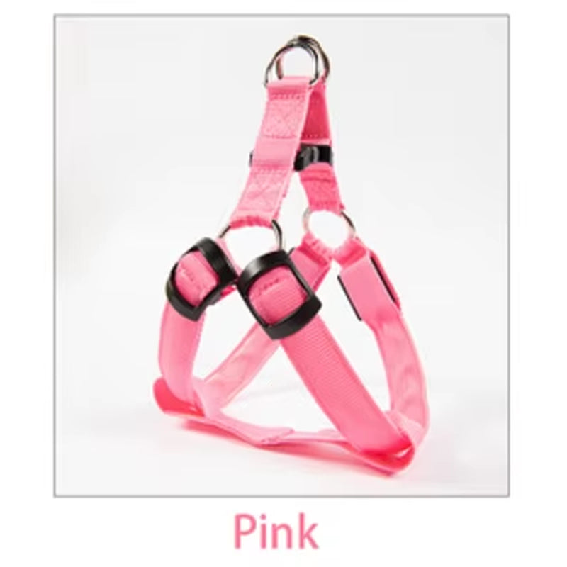 Nylon Pet Safety Harness with LED Light, Dog Leash and Collar Vest Accessories