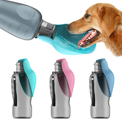 800ml Portable Water Bottle for Large Dogs - Foldable Drinking Bowl for Outdoor Travel, Hiking, and Walking
