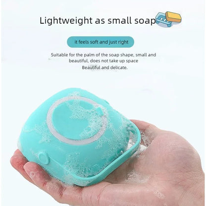 Pet Grooming Bath Brush with Shampoo Dispenser - Soft Silicone and Rubber Bristles for Dogs and Cats