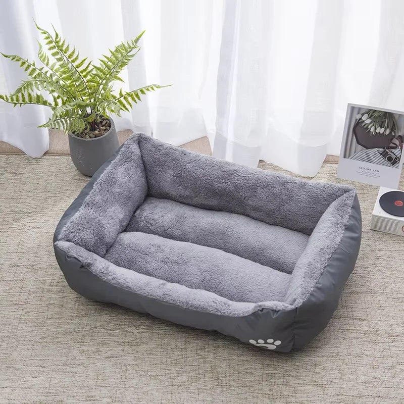 Colorful Square Winter Soft Waterproof Pet Bed for Dogs and Cats - Suitable for Large, Medium, and Small Breeds