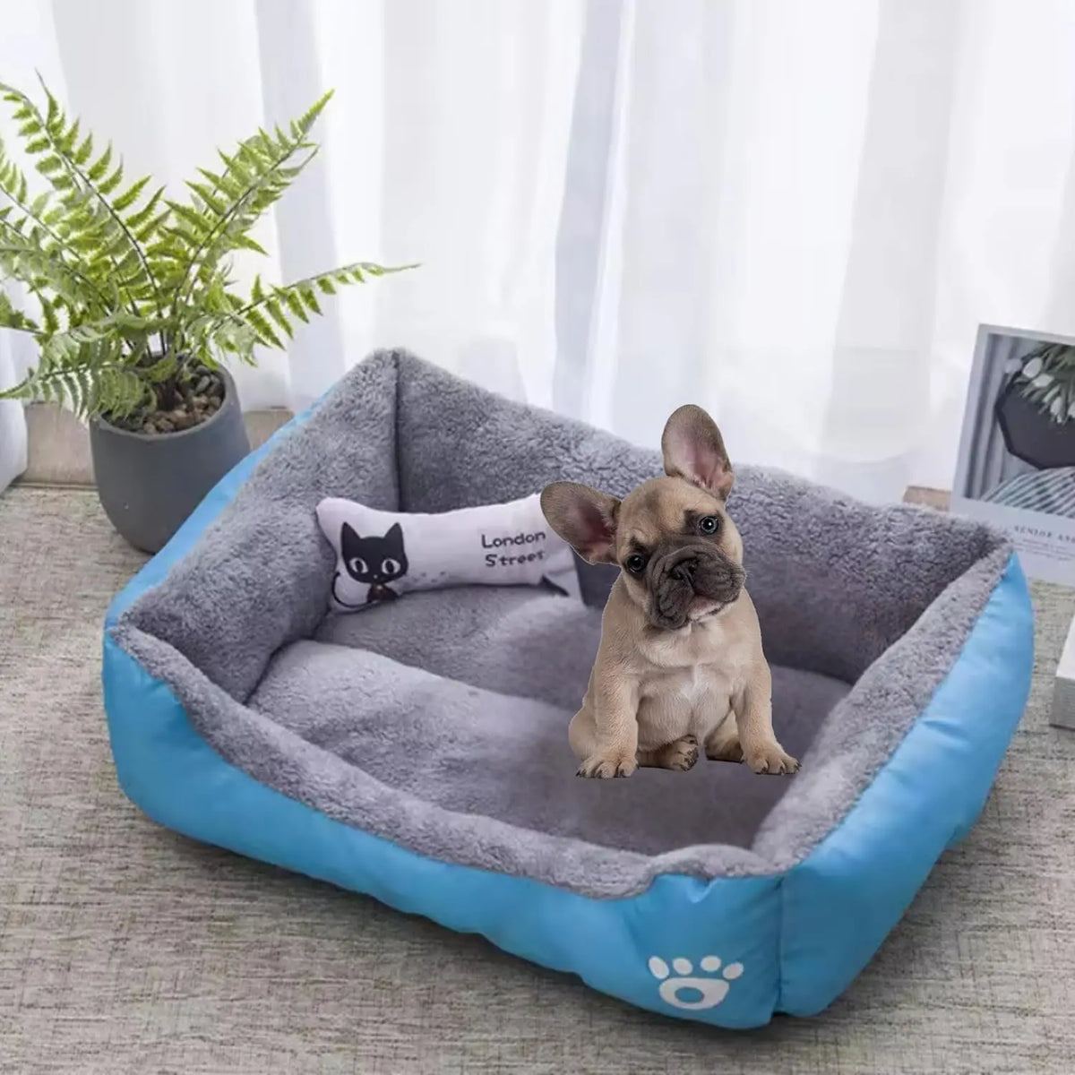 Colorful Square Winter Soft Waterproof Pet Bed for Dogs and Cats - Suitable for Large, Medium, and Small Breeds