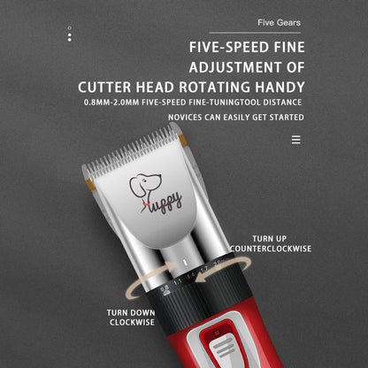 Professional Cordless Rechargeable Pet Grooming Clipper Set for Dogs, Cats, and Rabbits