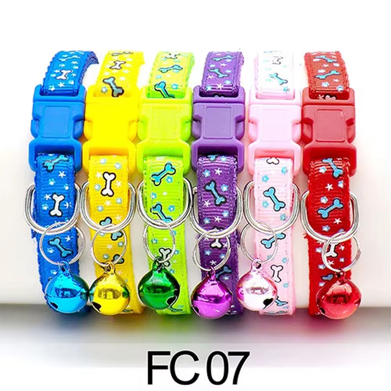 12-Pack Adjustable Cat Collars with Bells - Wholesale Pet Accessories for Cats and Kittens