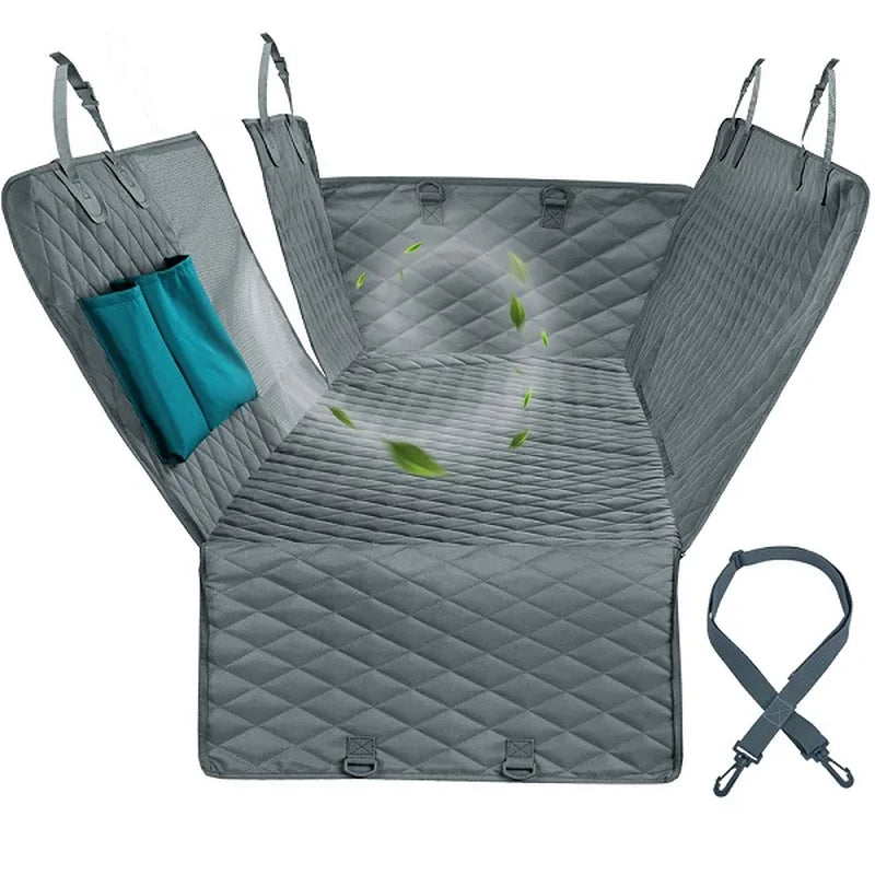 PETRAVEL Waterproof Dog Car Seat Cover - Hammock Style Rear Seat Protector and Safety Carrier for Pets