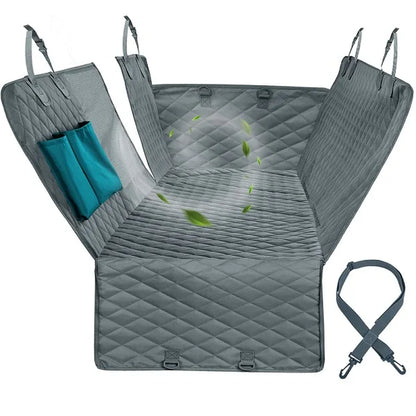 PETRAVEL Waterproof Dog Car Seat Cover - Hammock Style Rear Seat Protector and Safety Carrier for Pets
