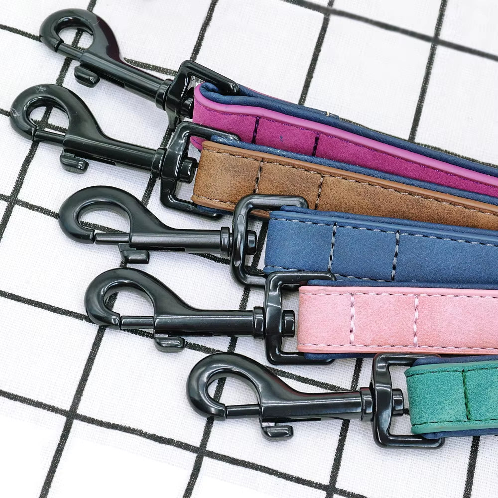 Leather Dog Leash and Harness - Adjustable Training Rope for Small, Medium, and Large Dogs