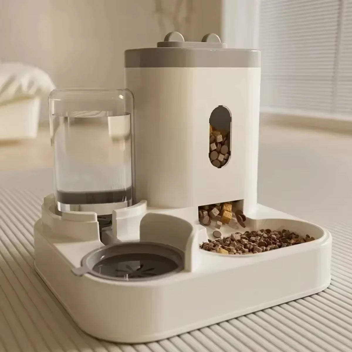Automatic Pet Feeder and Water Fountain with Large Capacity Food Storage Dispenser for Dogs and Cats