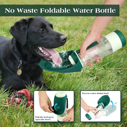 2-in-1 Portable Dog Water Bottle and Food Container - Leakproof Pet Drinking Dispenser and Feeder Cup for Outdoor Activities