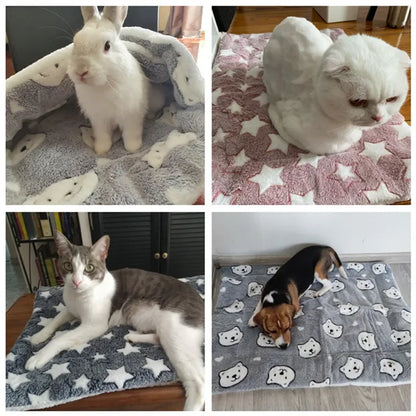 Thickened Fleece Dog and Cat Bed Mat - Soft, Washable Cushion Rug for Home Comfort
