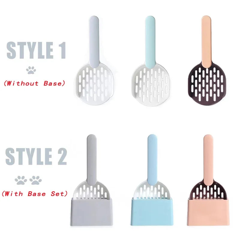 Professional Cat Litter Scoop with Base - Self-Cleaning Kitten Toilet Cleaning Tool
