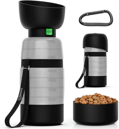 Enhanced Portable Dog Water Bottle with 650ml Capacity - Ideal for Outdoor Adventures and Travel Bowls