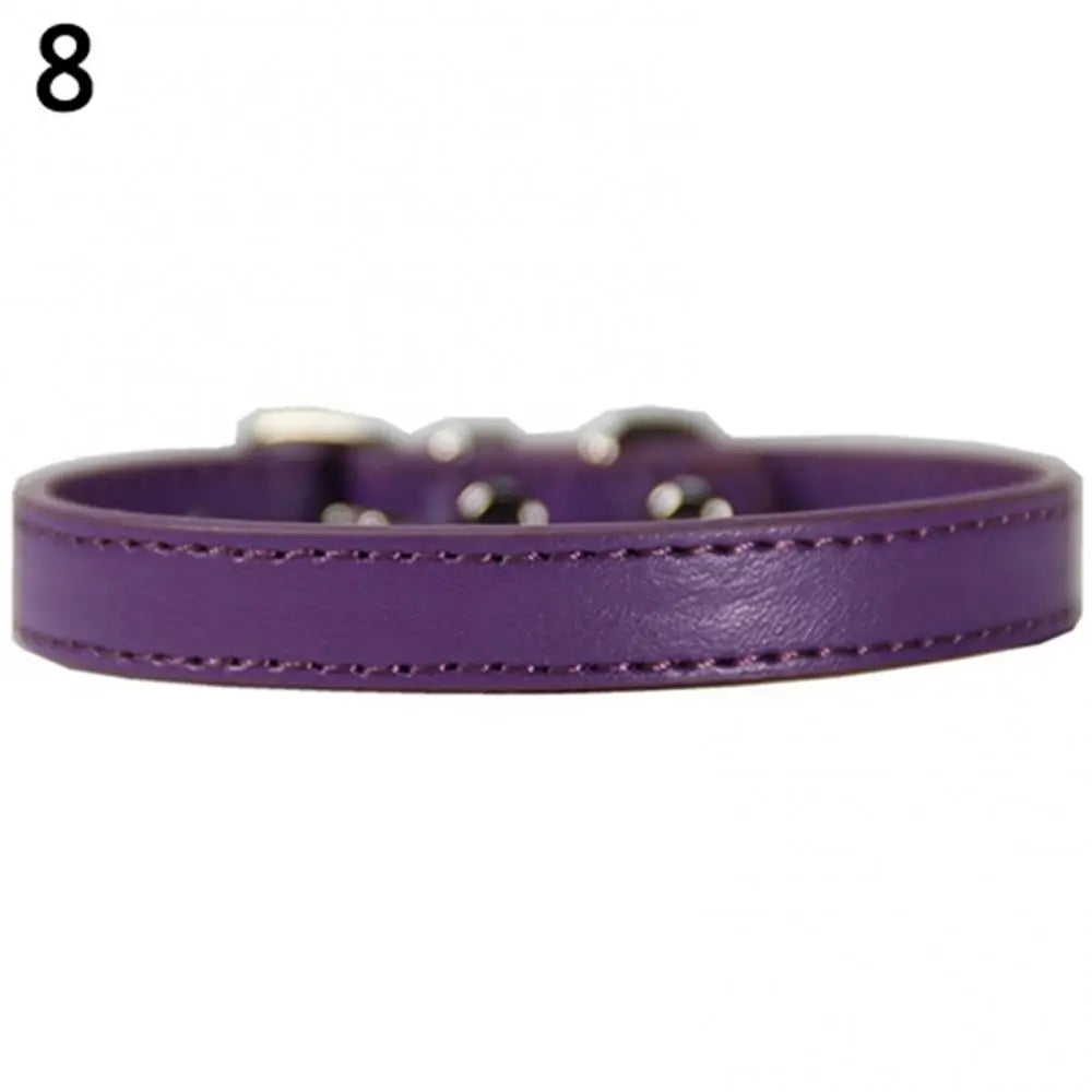 Small Dog and Cat Collar Leather Metal Buckle Dog Collar Adjustable Necklace Cat Puppy Kitten Collar Dogs Harnesses Leads Collar