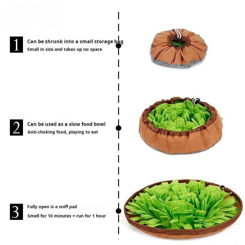 Dual-Purpose Pet Sniffing Bowl and Puzzle Mat for Dog Food Training