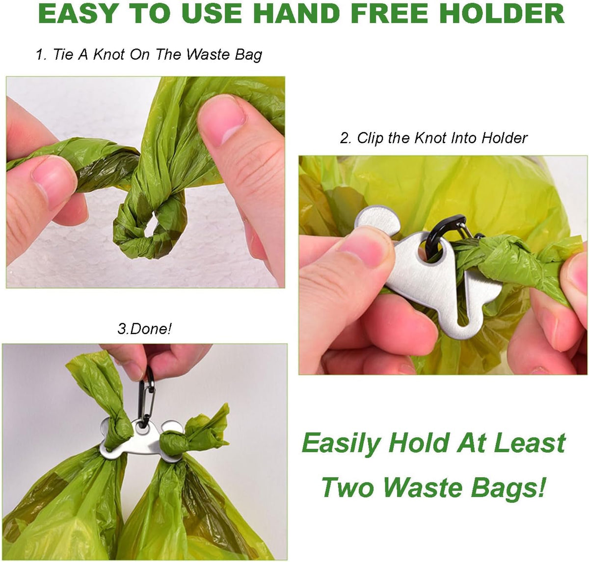 Dog Waste Bag Dispenser - Soft Fabric Zippered Holder for Pet Poop Bags, Leash Accessory Attachment, 2-Pack in Purple and Black