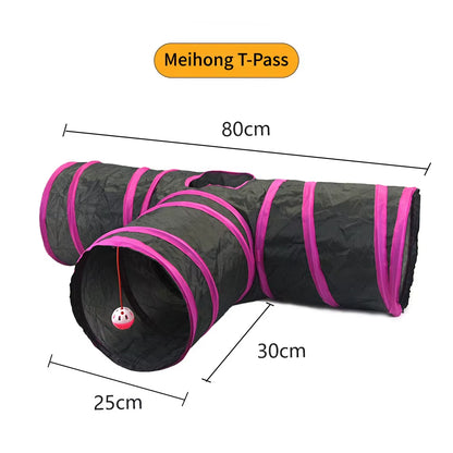 Foldable Cat Tunnel - Breathable Indoor Play Tunnel for Cats, Durable Design with Noise-Reducing Paper