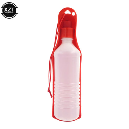 Portable Outdoor Dog Water Bottle with Foldable Feeding Bowl and Automatic Water Dispensing System