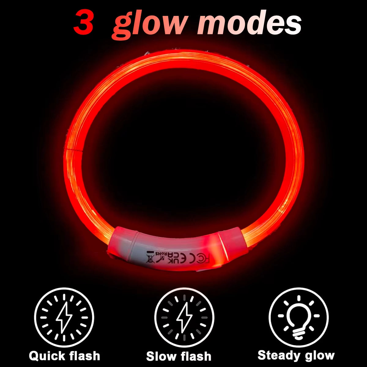 LED Rechargeable Pet Collar - Light Up Dog and Cat Collar for Christmas Decoration and Gifting