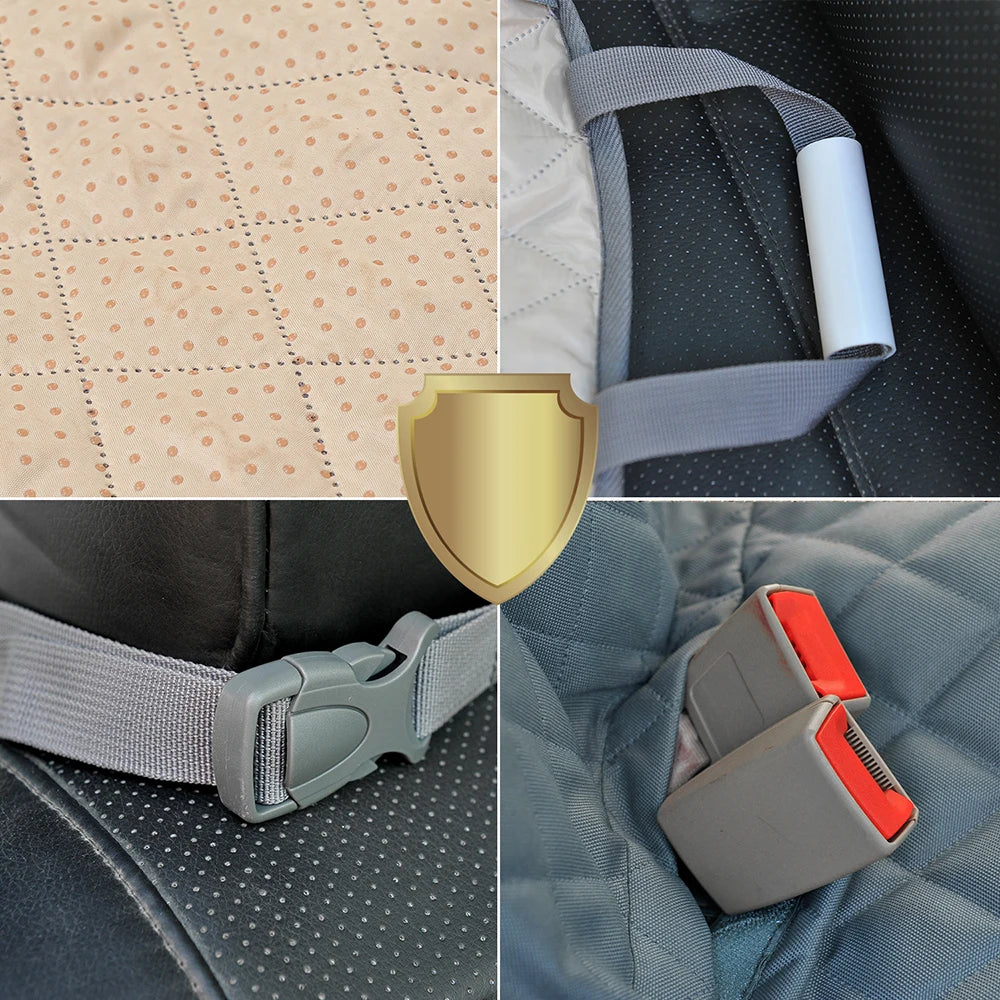 PETRAVEL Waterproof Dog Car Seat Cover - Hammock Style Rear Seat Protector and Safety Carrier for Pets