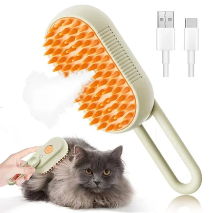 3-in-1 Steam Pet Brush for Effective Grooming and Hair Removal for Dogs and Cats