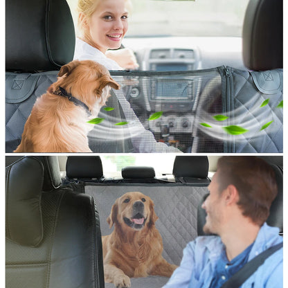 PETRAVEL Waterproof Dog Car Seat Cover - Hammock Style Rear Seat Protector and Safety Carrier for Pets