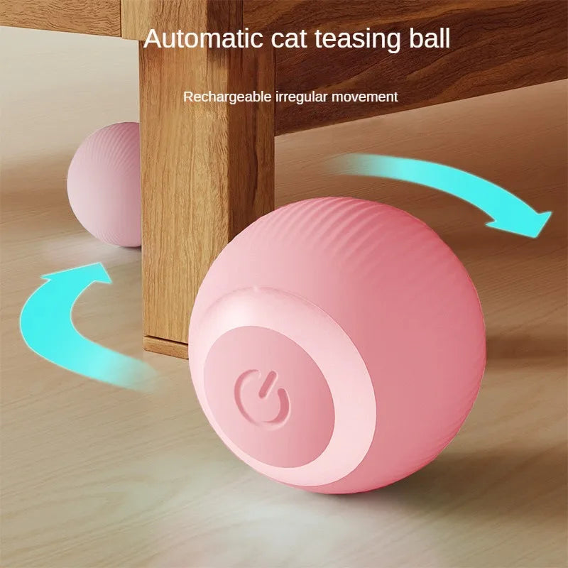 Interactive Rechargeable Rolling Cat Toy - Automatic Moving Electric Ball for Pets
