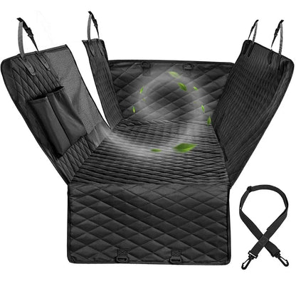 PETRAVEL Waterproof Dog Car Seat Cover - Hammock Style Rear Seat Protector and Safety Carrier for Pets