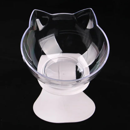 Non-Slip Double Cat Bowl with Inclined Stand for Food and Water - Pet Feeding Solution for Cats and Dogs