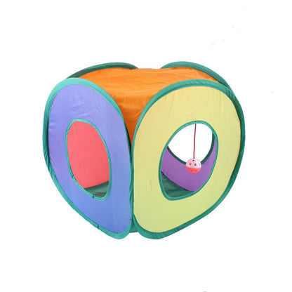 Foldable Cat Tunnel - Breathable Indoor Play Tunnel for Cats, Durable Design with Noise-Reducing Paper