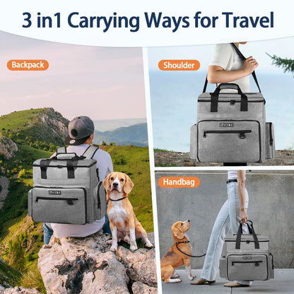 Premium Outdoor Dog Organizer Backpack with Bowl Set and Multi-Functional Storage Pockets for Pet Food and Accessories