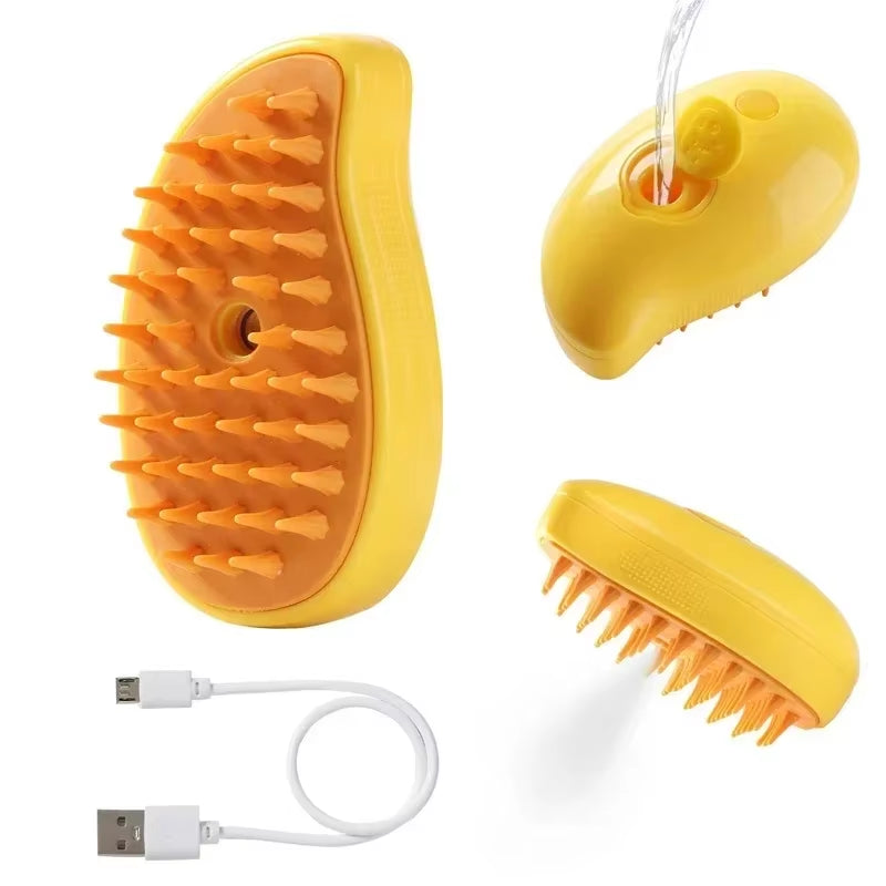 3-in-1 Steam Pet Brush for Effective Grooming and Hair Removal for Dogs and Cats