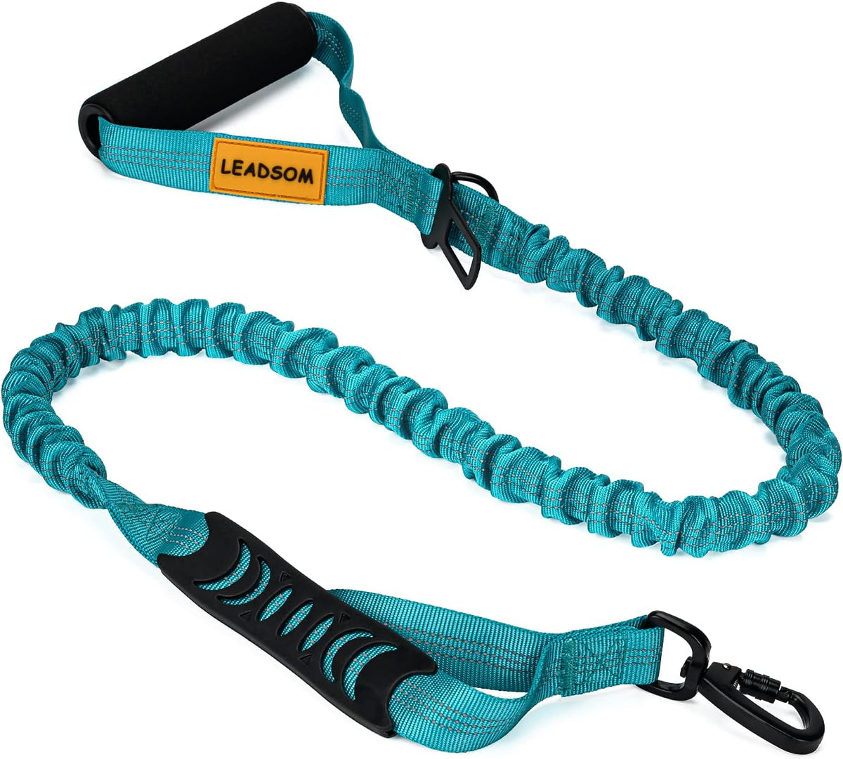 6FT Heavy-Duty Elastic Bungee Dog Leash with Shock Absorption, Padded Comfort Handle, and Traffic Handle for Medium and Large Dogs - Ideal for Training