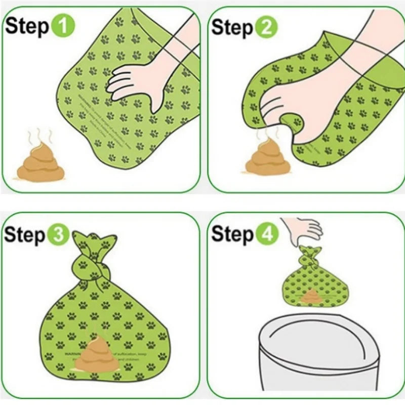 Degradable Dog Waste Bags - 10 Rolls with Printed Design and Dispenser