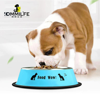 Stainless Steel Non-Slip Pet Bowl for Dogs and Cats - Available in Diameters of 11-22cm for Small, Medium, and Large Breeds