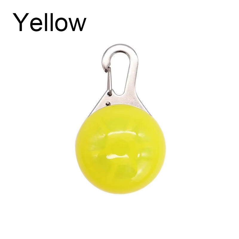 LED Illuminated Pet Collar with Glowing Pendant - Night Safety Accessory for Dogs and Cats