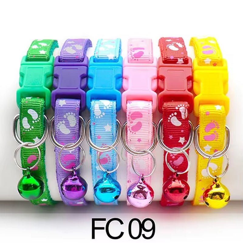 12-Pack Adjustable Cat Collars with Bells - Wholesale Pet Accessories for Cats and Kittens