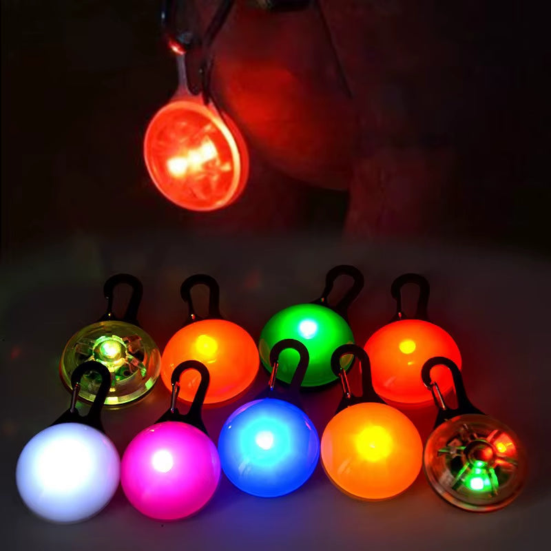 LED Illuminated Pet Collar with Glowing Pendant - Night Safety Accessory for Dogs and Cats