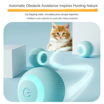 Interactive Rechargeable Rolling Cat Toy - Automatic Moving Electric Ball for Pets