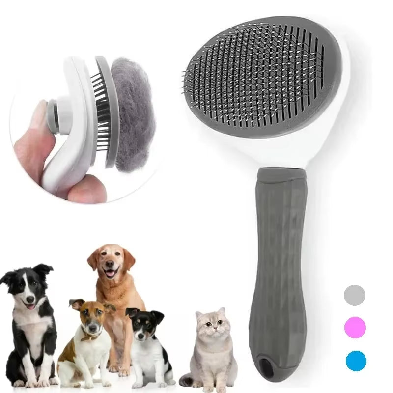Self-Cleaning Pet Brush and Comb for Dogs and Cats - Grooming and Dematting Tool