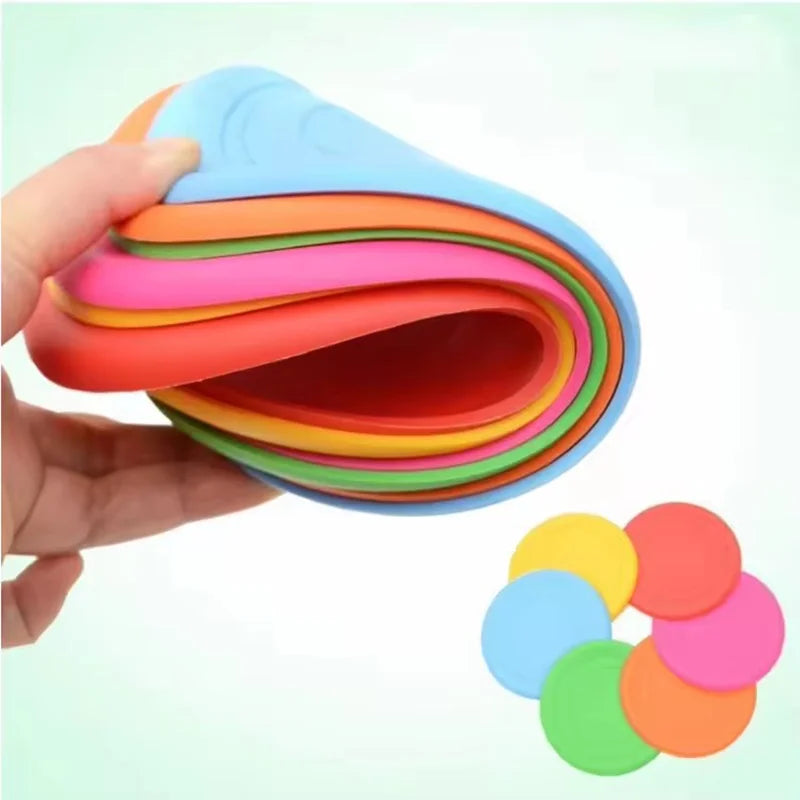 Durable Chewable Frisbee Toy for Dogs - Tear-Resistant Soft Rubber Flying Disc for Exercise and Training