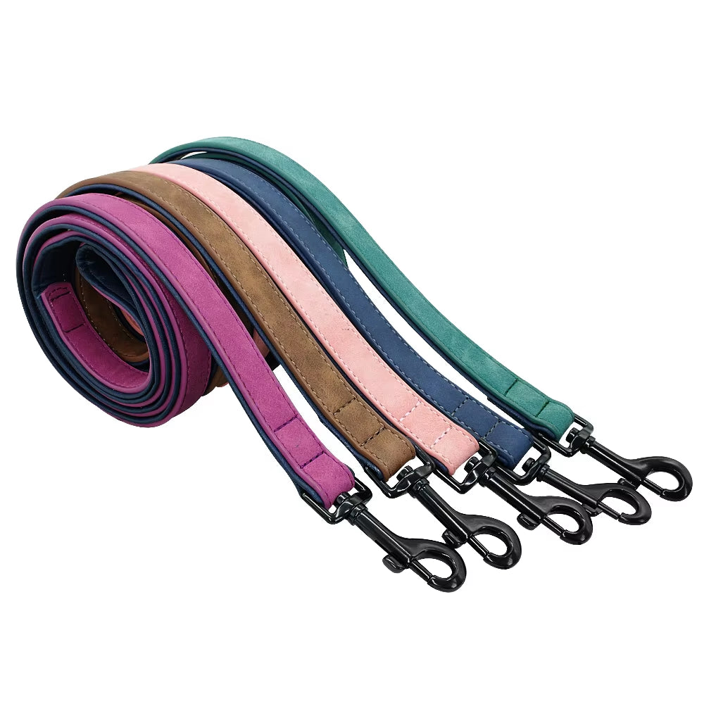 Leather Dog Leash and Harness - Adjustable Training Rope for Small, Medium, and Large Dogs