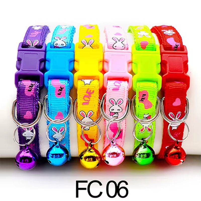 12-Pack Adjustable Cat Collars with Bells - Wholesale Pet Accessories for Cats and Kittens